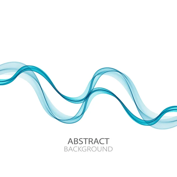 Horizontal azul suave onda abstracta vector fondo, elemento de diseño. Fondo abstracto con líneas onduladas azules de onda transparente — Vector de stock