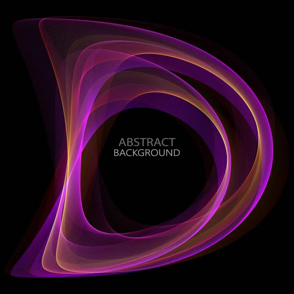 Onda brillante abstracta circular sobre un fondo oscuro. elemento de diseño — Vector de stock