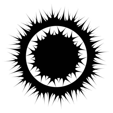 Dekoratif koyu çember, beyaz arkaplandaki kar tanesi şeklinde, tasarım elementi