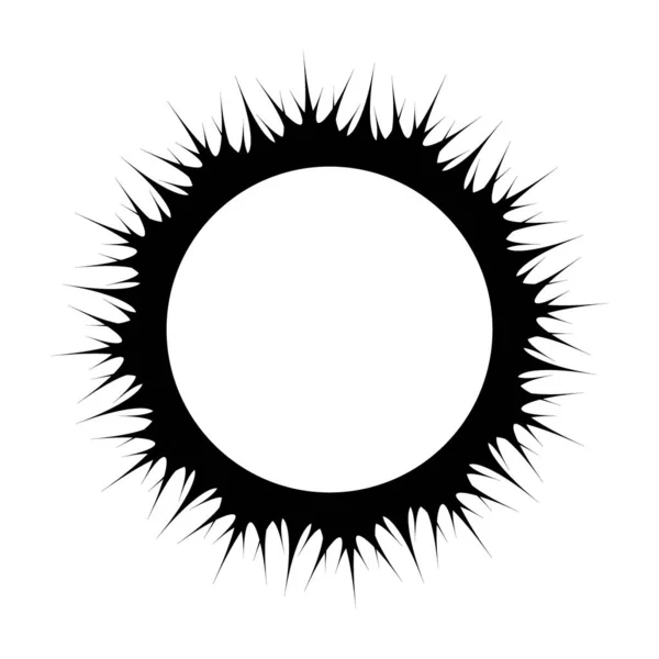 Decoratieve donkere cirkel in de vorm van een frame op een witte achtergrond, design element — Stockvector