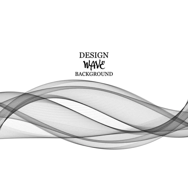 Lignes abstraites gris vague sur fond blanc, élément design — Image vectorielle