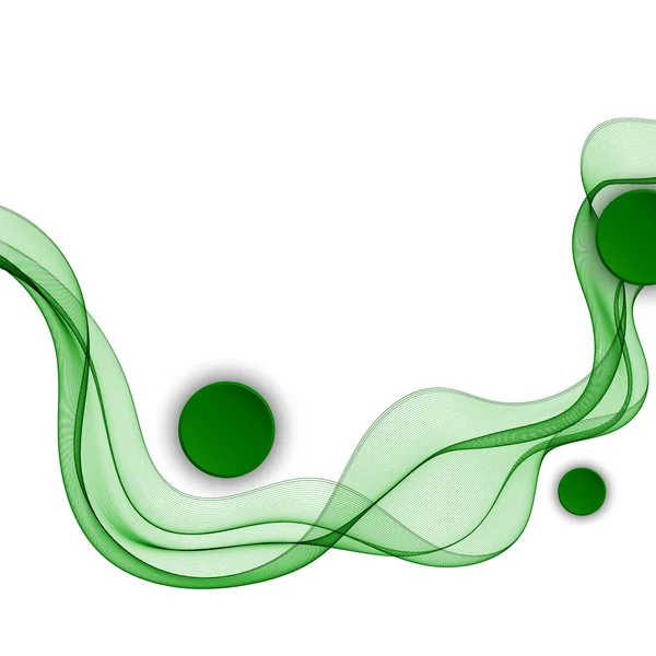 Abstraktní zelené hladké průhledné vlny pozadí design — Stockový vektor