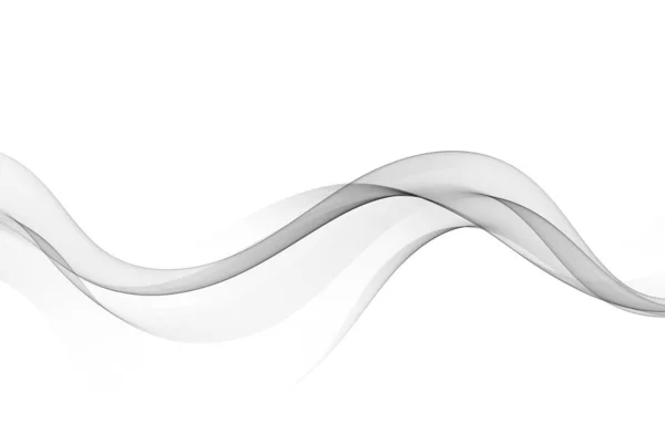 Rörelse av grå horisontella linjer av en transparent våg på en vit bakgrund — Stock vektor