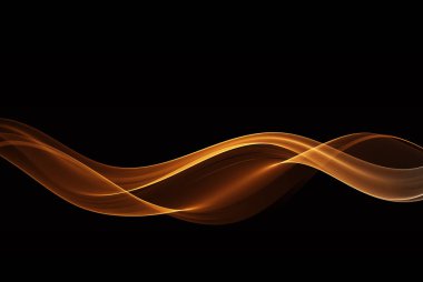 Koyu arkaplanda soyut altın şeffaf dalga hareketi tasarımı