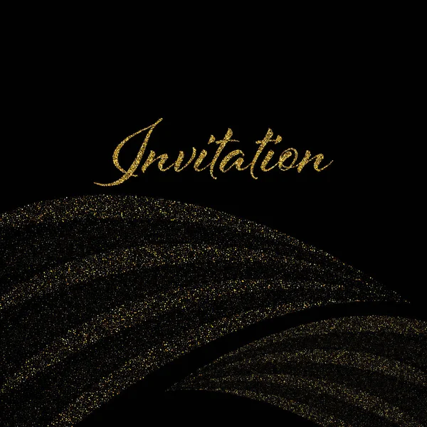 Golden abstract background design for invitations with gold dust particles — стоковый вектор