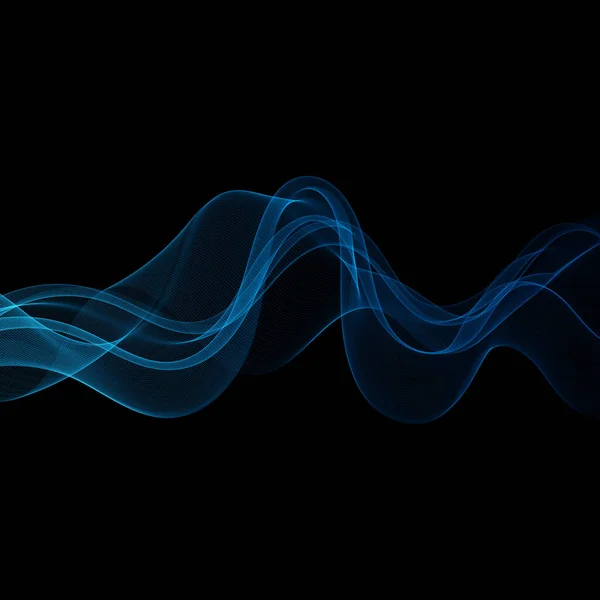 Abstract Dark Background Blue Lines Wavy Waves Frequent Wave Transparent — Image vectorielle