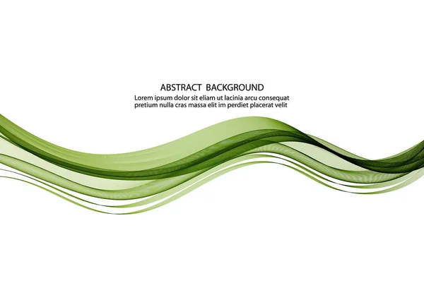 Green Wave White Background Design Element Green Wave Horizontal Lines — Stockvektor