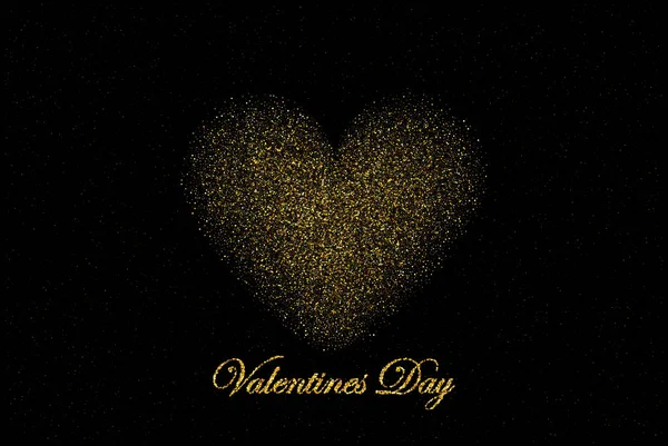 Valentines Day Poster Design Element Valentines Small Vector Golden Dust — Stok Vektör