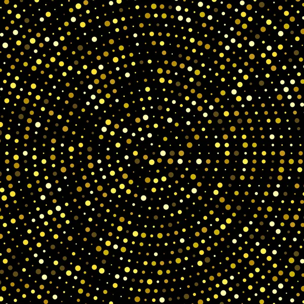 Yellow Vector Circles Black Background — Stock vektor