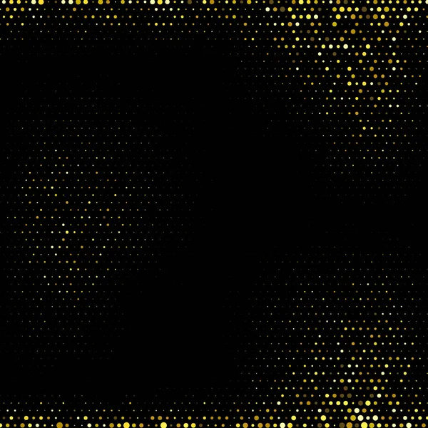 Yellow Vector Circles Black Background — Vetor de Stock