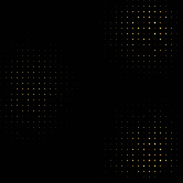 Yellow Vector Circles Black Background — Vetor de Stock