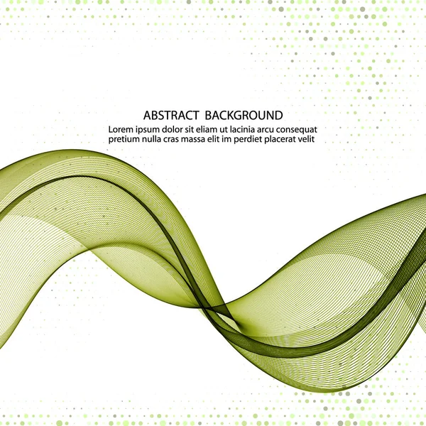 Abstract Green Vector Horizontal Wave Design Background Transparent Wave Lines — Stockvektor