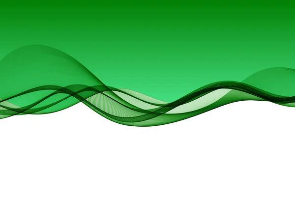 Abstraktní Vlnitá Zelená Transparentní Vodorovná Vlna Pozadí Designový Prvek — Stockový vektor