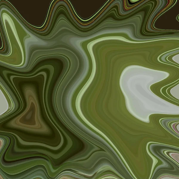 流畅的艺术质感具有旋涡涂料效果的文摘背景 流体流绿灰波状抽象背景 — 图库矢量图片