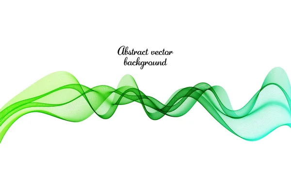 Grönt Abstrakt Vågflöde Vektor Abstrakt Designelement Abstrakt Bakgrund Vågigt Transparent — Stock vektor