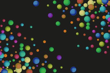 Siyah arka planda gökkuşağı nokta dairesi. Vektör illüstrasyonu.