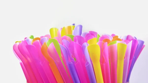 Smoothie Drinking Straws Multicolored White Background — 스톡 사진