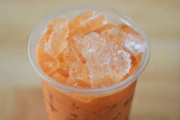 Ice Glass Drink Called Thai Tea — Foto Stock