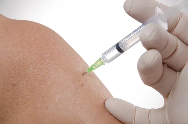 Инъекция вакцины — стоковое фото