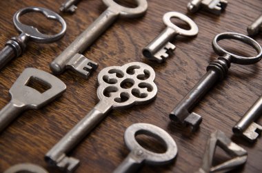 A set of old keys clipart