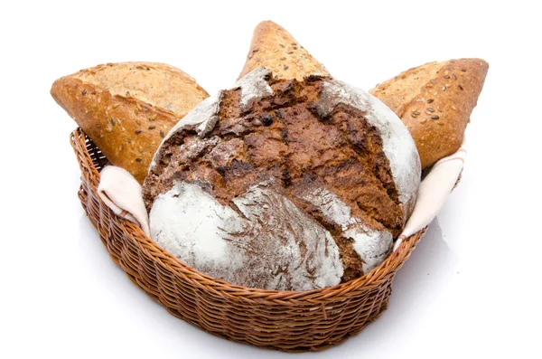 Some breads in a basket — Stock Photo, Image