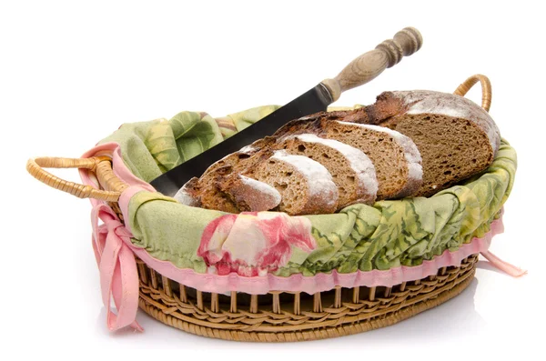 Sliced bread in a basket — Stock Photo, Image