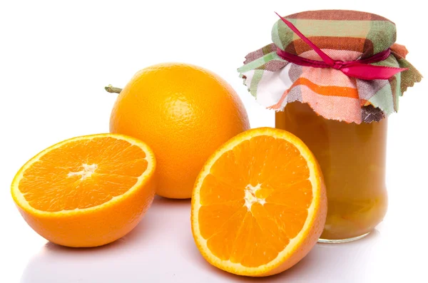 Orange marmalade with oranges — Stock Photo, Image