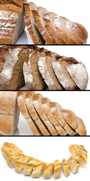 Collage of différent sliced breads — Stock Photo, Image