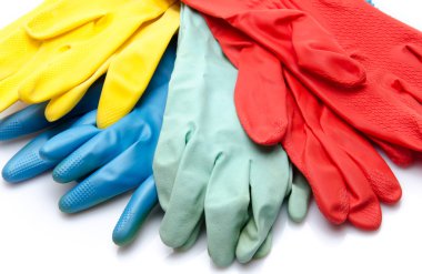 Dish gloves in different colors clipart