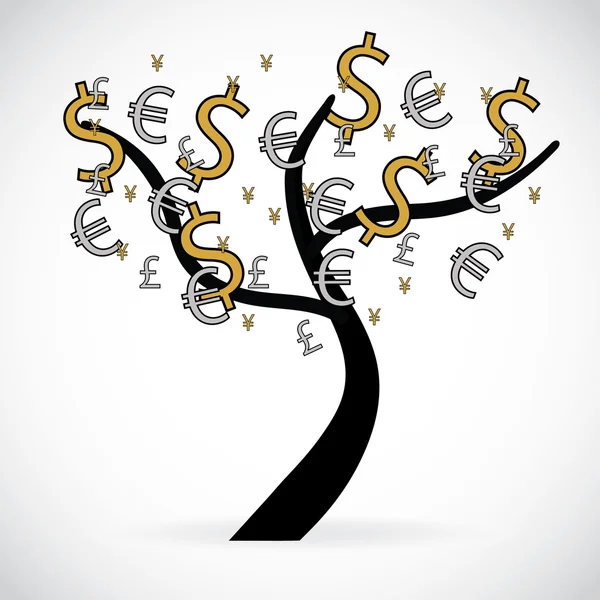 Concept of financial growth through an illustration with a tree — Stock Photo, Image
