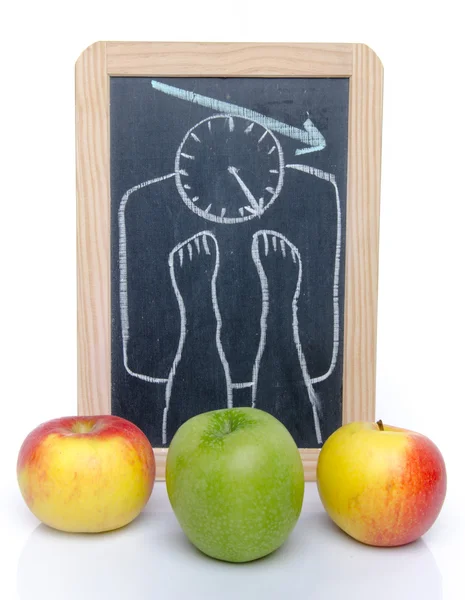 Концепция потери веса с яблоками — стоковое фото