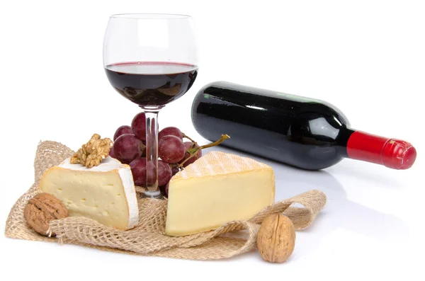 Composition of cheeses and wine — Stock Photo, Image