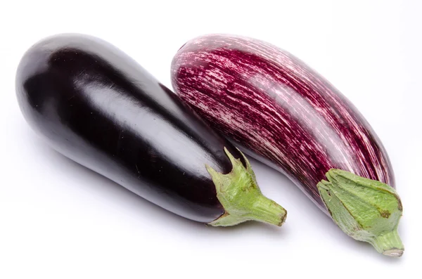 Paars en zwart aubergine — Stockfoto