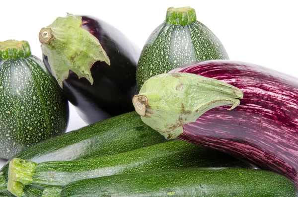 Composition with eggplants and zucchini — Stock Photo, Image
