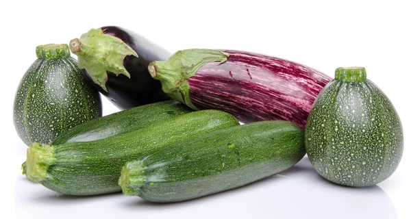 Composition with eggplants and zucchini — Stock Photo, Image