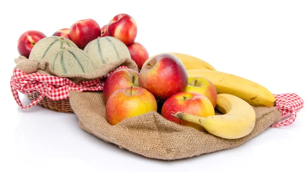 Composición de melones, nectarinas, manzanas y plátanos — Stockfoto