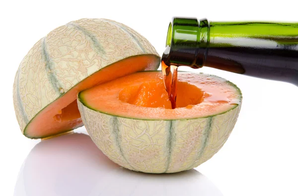 Porto víno nalije do meloun — Stock fotografie