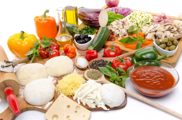 Ingredients to make a pizza — Stock Photo, Image