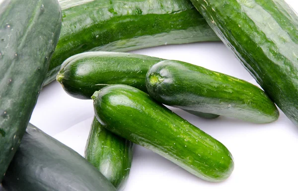 Verse lange en mini komkommers — Stockfoto
