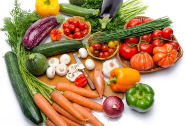 Farklı taze sebze ile kompozisyon