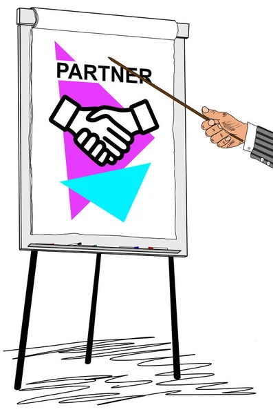 Hand Tonen Partner Concept Een Flip — Stockfoto