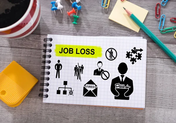 Job Loss Concept Drawn Notepad Placed Desk — Stock Photo, Image