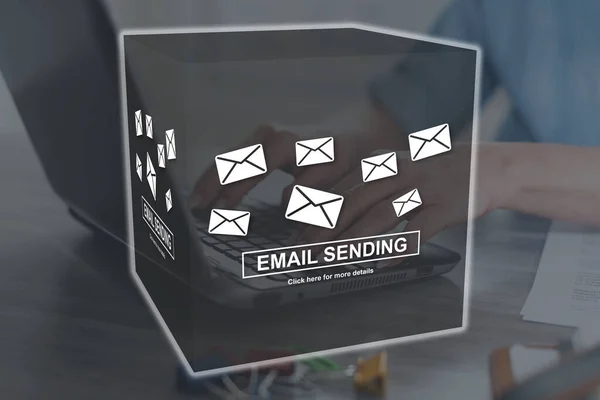 Mail Verzenden Concept Geïllustreerd Door Een Afbeelding Achtergrond — Stockfoto