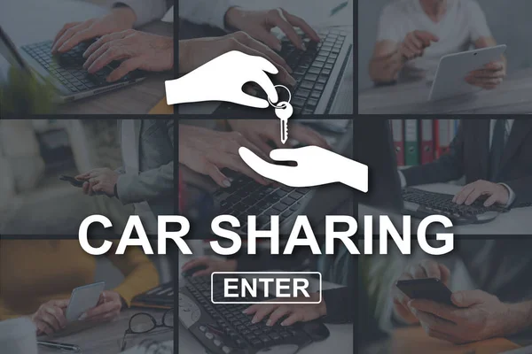 Carsharing Konzept Durch Bilder Hintergrund Veranschaulicht — Stockfoto
