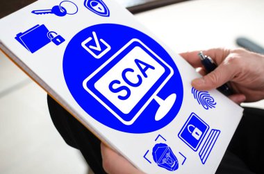 Bir el tarafından tutulan kağıttaki Sca kavramı