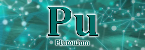 Symbol Plutonium Chemisches Element Auf Grünem Netzwerkhintergrund — Stockfoto