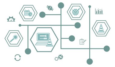 Bağlı simgelerle sistem bakımı kavramı