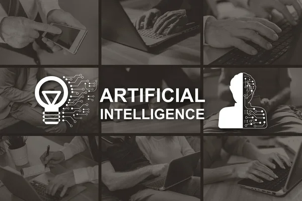 Artificial Intelligence Concept Illustrated Pictures Background — Stock Photo, Image