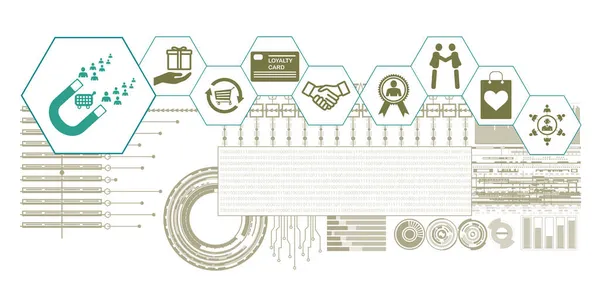 Koncept Loajality Zákazníků Připojenými Ikonami — Stock fotografie