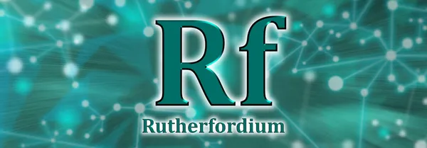 Símbolo Elemento Químico Rutherfordium Fundo Rede Verde — Fotografia de Stock